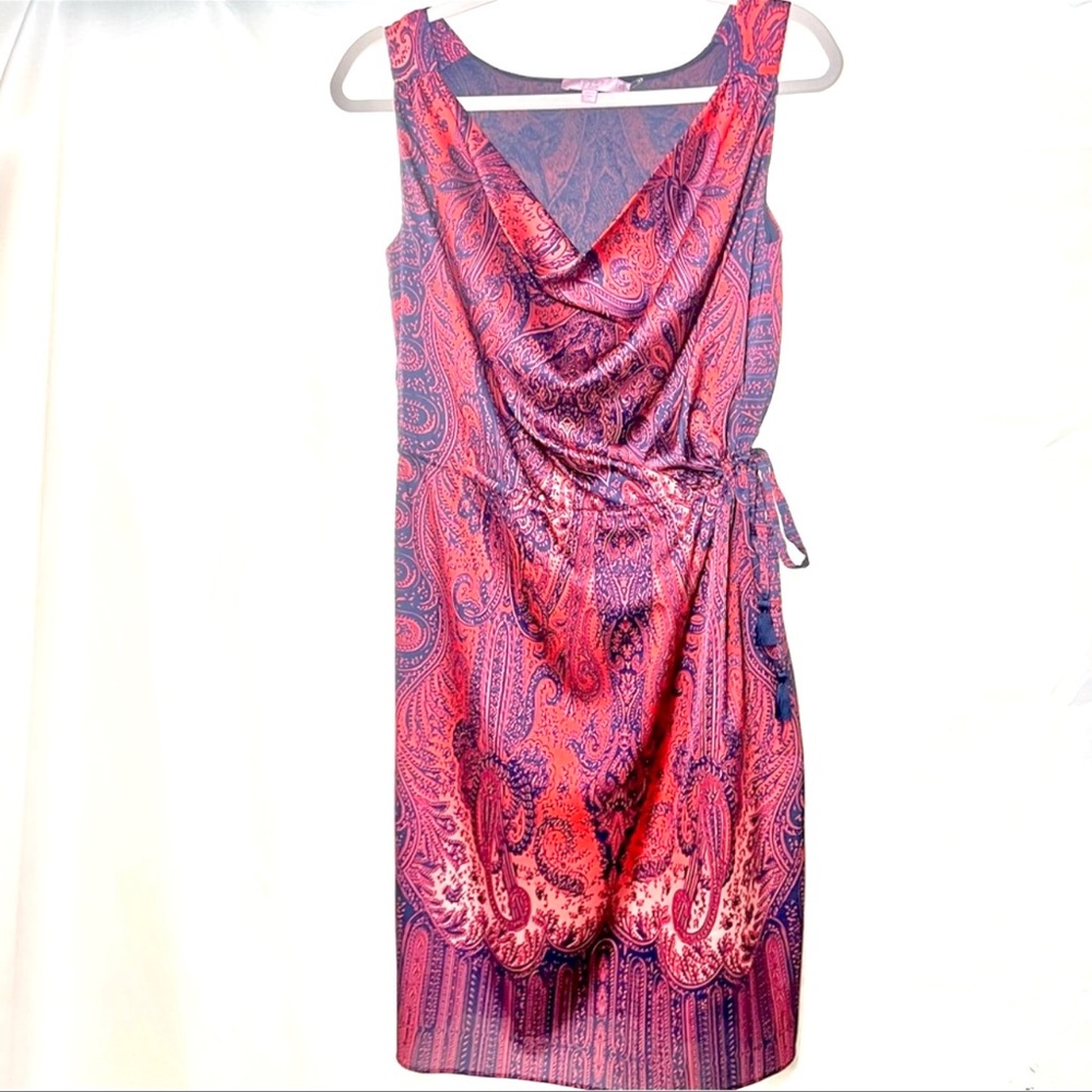 SILK Calypso St Barth  $350 XS Red Navy Romper Dress